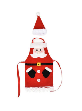 1PC Cartoon Doll Wine Bottle Cover Cloth Apron With Cap Red