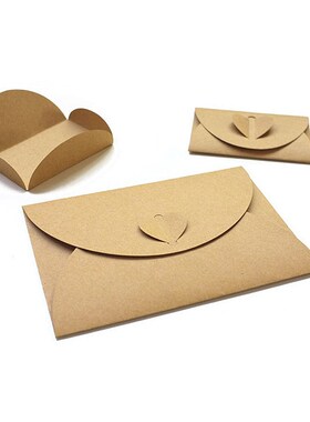 50pcs/lot Handmade Heart Kraft Envelope Vintage Envelopes R