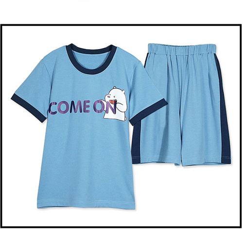 Summer Cartoon Pajamas for Men Sleepwear Short Sleeve Sleep - 图3