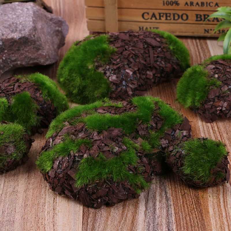 6 Pcs/pack Aquarium Simulated Moss Stone Artificial Foam Pla-图1