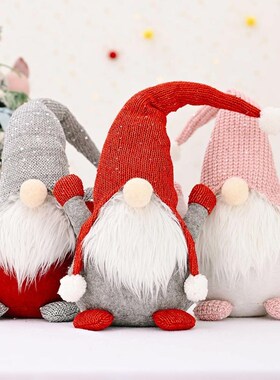 Cute Christmas Cap Faceless Doll Little Figurine Ornament D