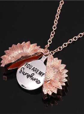 You Are My Sunshine Flower Necklace For Women Open Locket S