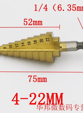 Hole Cutter Hex Titanium Step Cone Drill Bit HSS 4241 For Sh