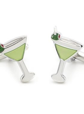 Men	s Cocktail Cuff Links Copper Material Green Color