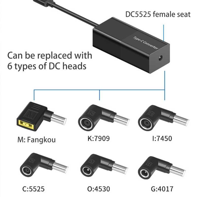 4.0x1.7mm 5.5x2.5mm Female to USB C Male Charge Convertor fo - 图1