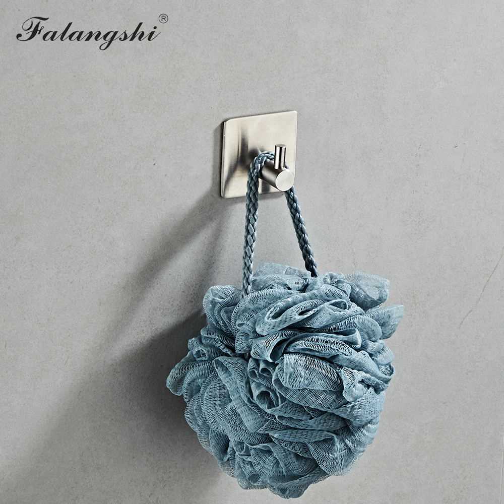 Bathroom Accessories Wall Hooks Stainless Steel 3M Sticker A - 图0