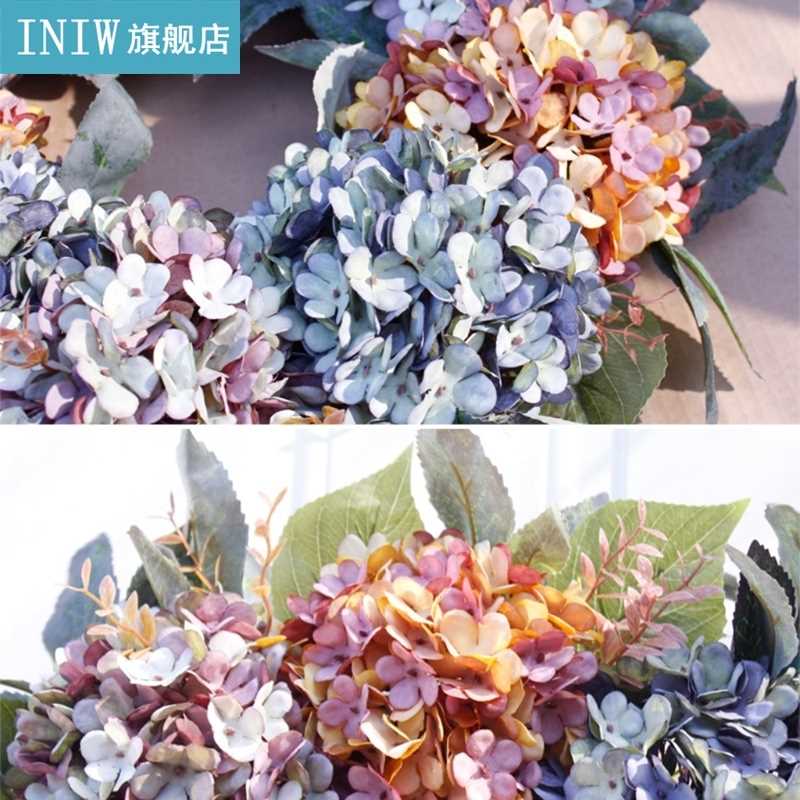 Hydrangea wreath Rattan Ging Decoration Photography Props We - 图0