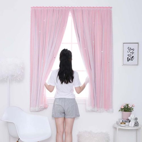 Punch Free VEL Curtains Blackout Window Home Decor Bedroom L-图1