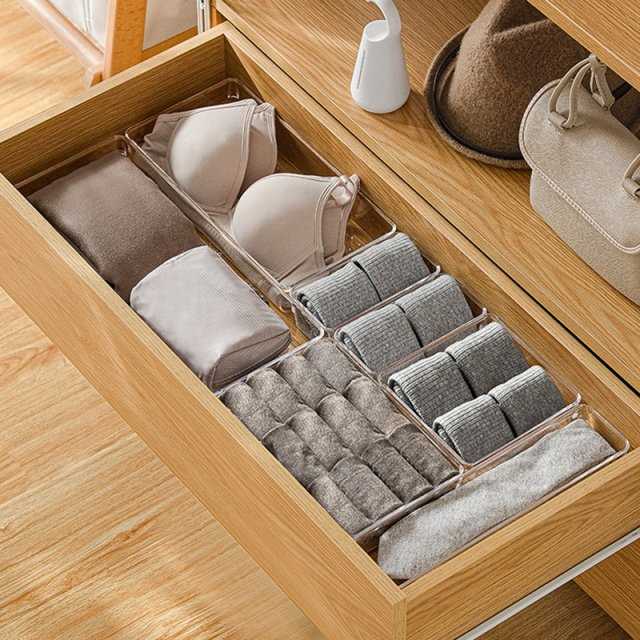 1 Set Clear Drawer Organizer Drawer Divider Storage Box Bins-图2