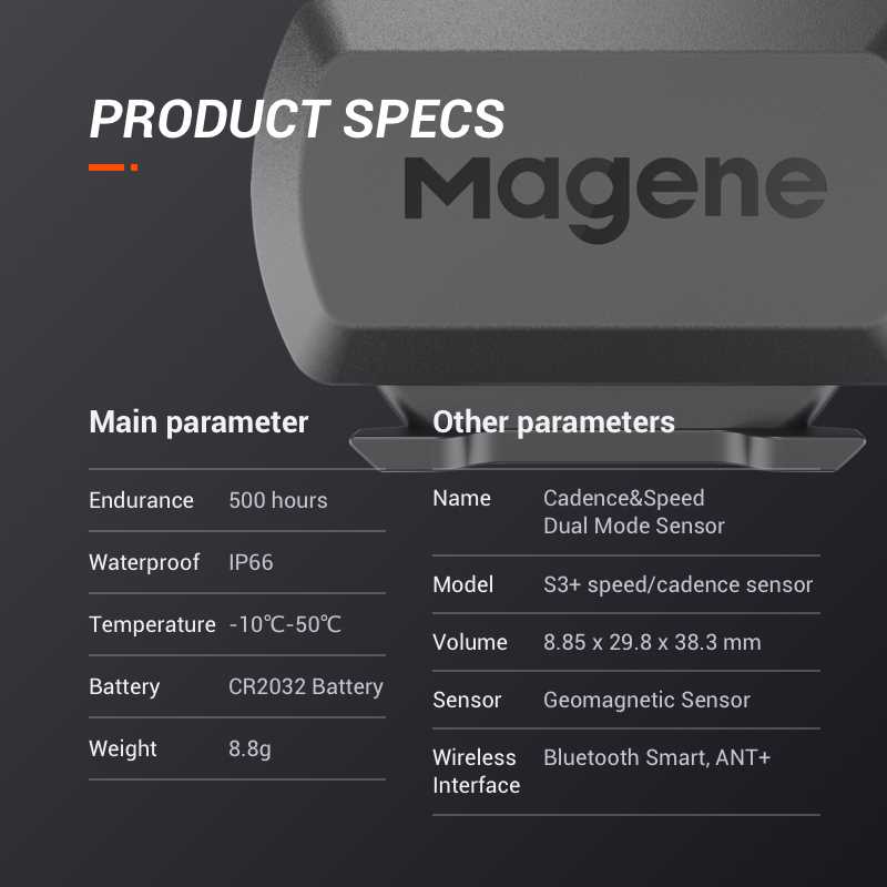 Magene S+ Speed Cadence Sensor ANT+ Bluetooth Computer Spee - 图0