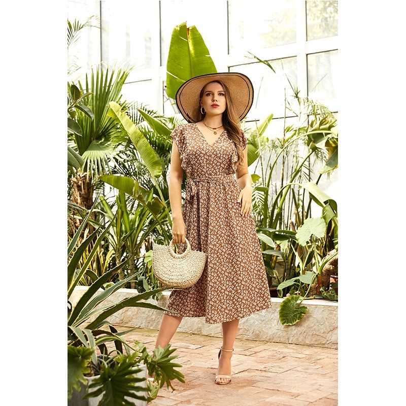 big plus size fat ladies Dress Women womens dresses Sundress-图0