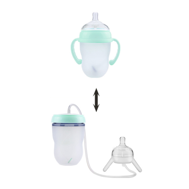 250ml Wide Mouth Handless Newborn Milk Bottle Self-Feeding B - 图1