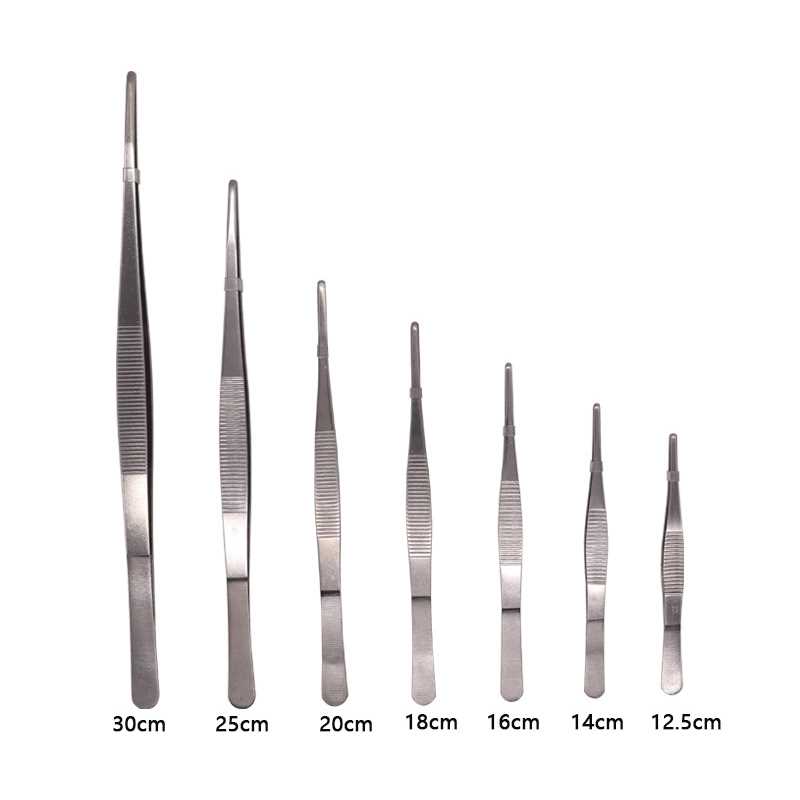 Stainless Steel 430 Anti-iodine Medical Tweezers Long Straig - 图0