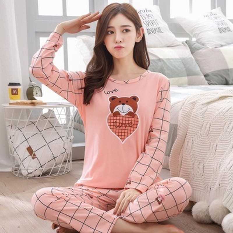 Wholesale Pajamas Sets Spring Autumn Carton Women Long Sleev-图0