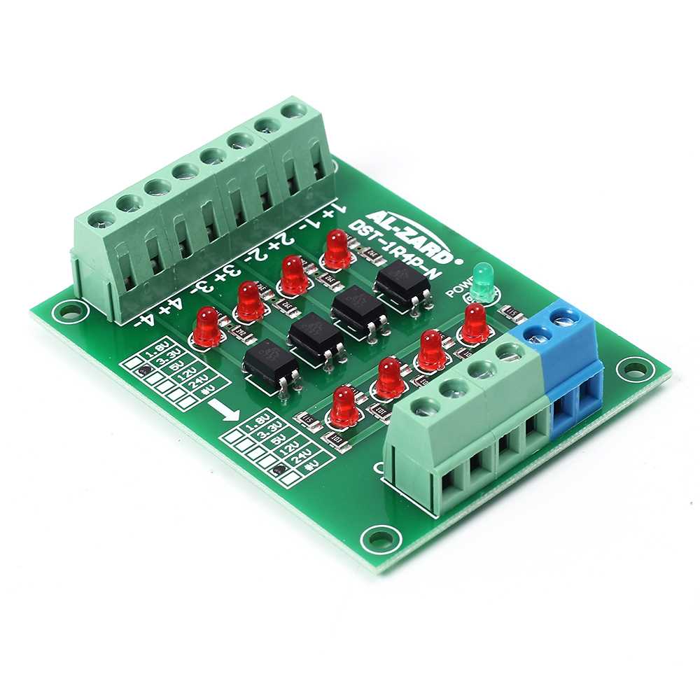 3.3V to 24V 4 Bit Optocoupler Isolator PLC Signal Level Volt - 图1