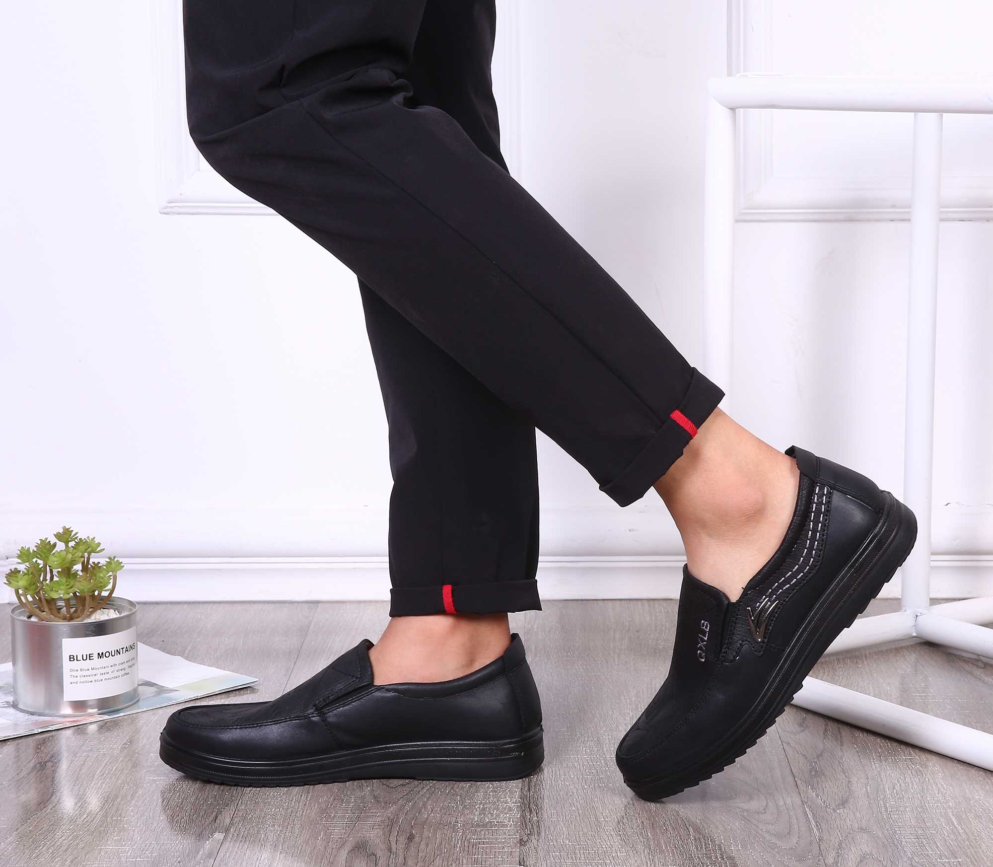 Men Casual Shoes Upscale Men Casual Leather Loafers Male Com-图3