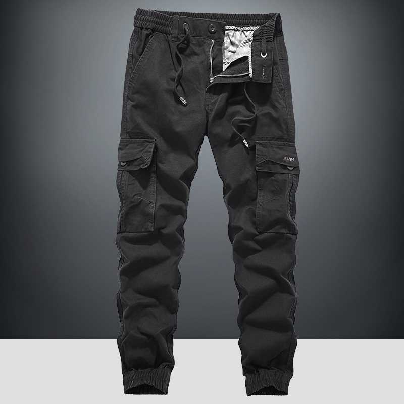 Mens Drawstring Pants Harajuku Cargo Trouser Sweatpants Male - 图0