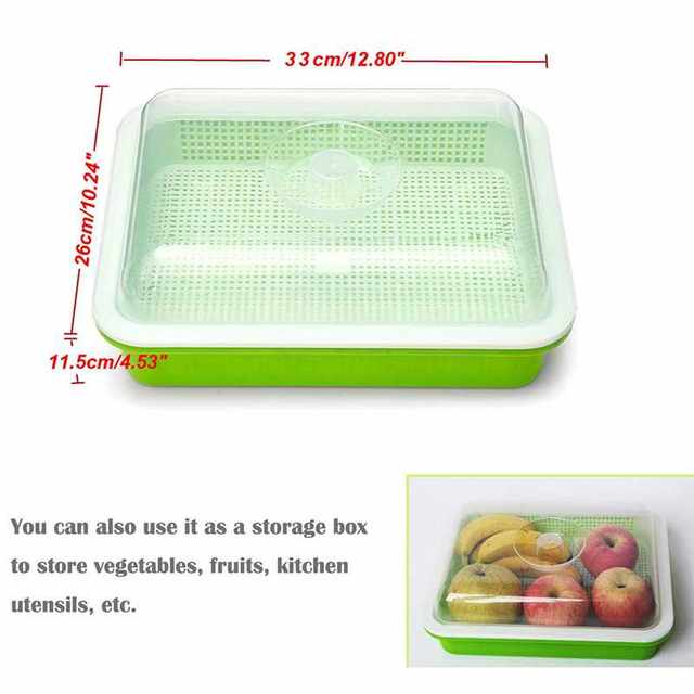 Seed Sprouter Tray PP Healthy Alfalfa Wheatgrass Seeds Grow