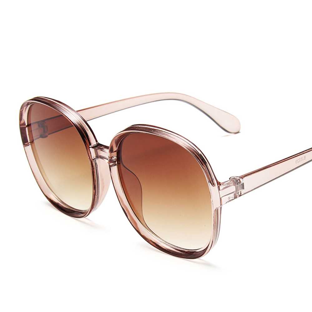 New Round Frame Sunglasses Women Retro Brand Designer Brown - 图3