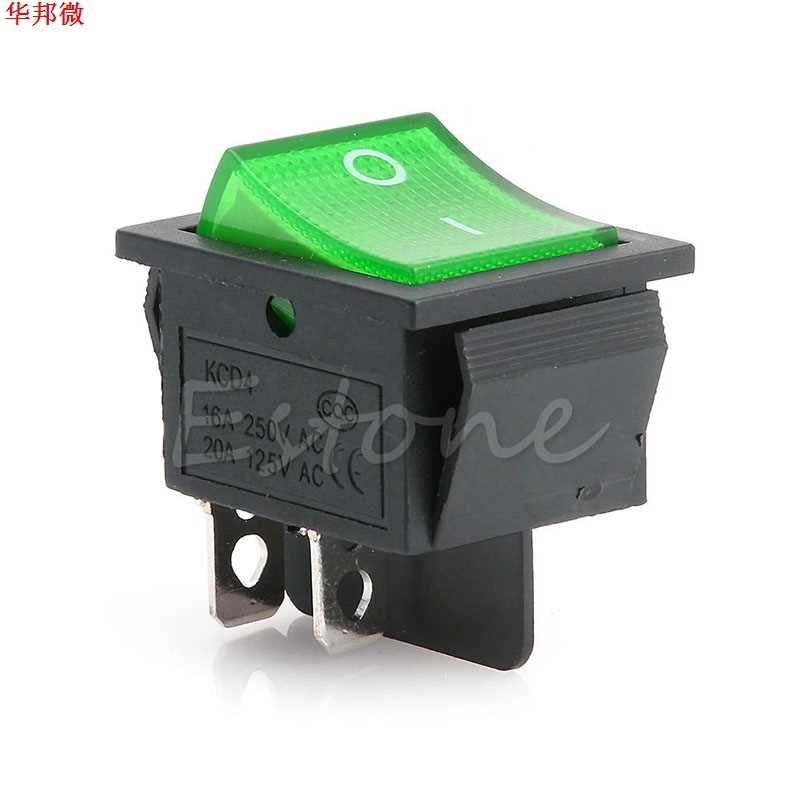 Rocker Switch With Light KCD4-201N 4 Pin ON/OFF 2 Position 2 - 图1