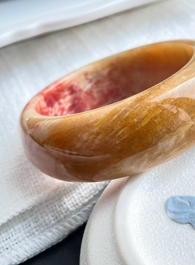 玉化珊瑚玉菊花石手镯捡漏