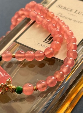 红纹高货舒俱来石榴石佛珠