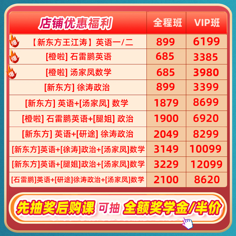 新东方2025考研英语一二网课石雷鹏作文田静25徐涛政治26课程2026 - 图0