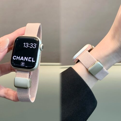 适用苹果手表iwatch10/s11表带百搭细款平纹编织磁吸扣applewatch - 图2