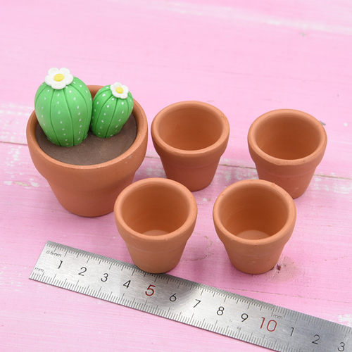 迷你红陶陶瓷花盆手工粗陶超轻粘土配件花盆盆栽DIY手工材料易碎 - 图1