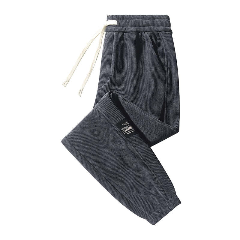 灯芯绒休闲裤男士裤子春秋加绒保暖宽松大码卫裤束脚百搭运动裤夏