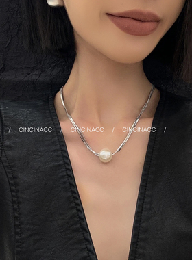 其他人造珍珠钛钢女时尚项链