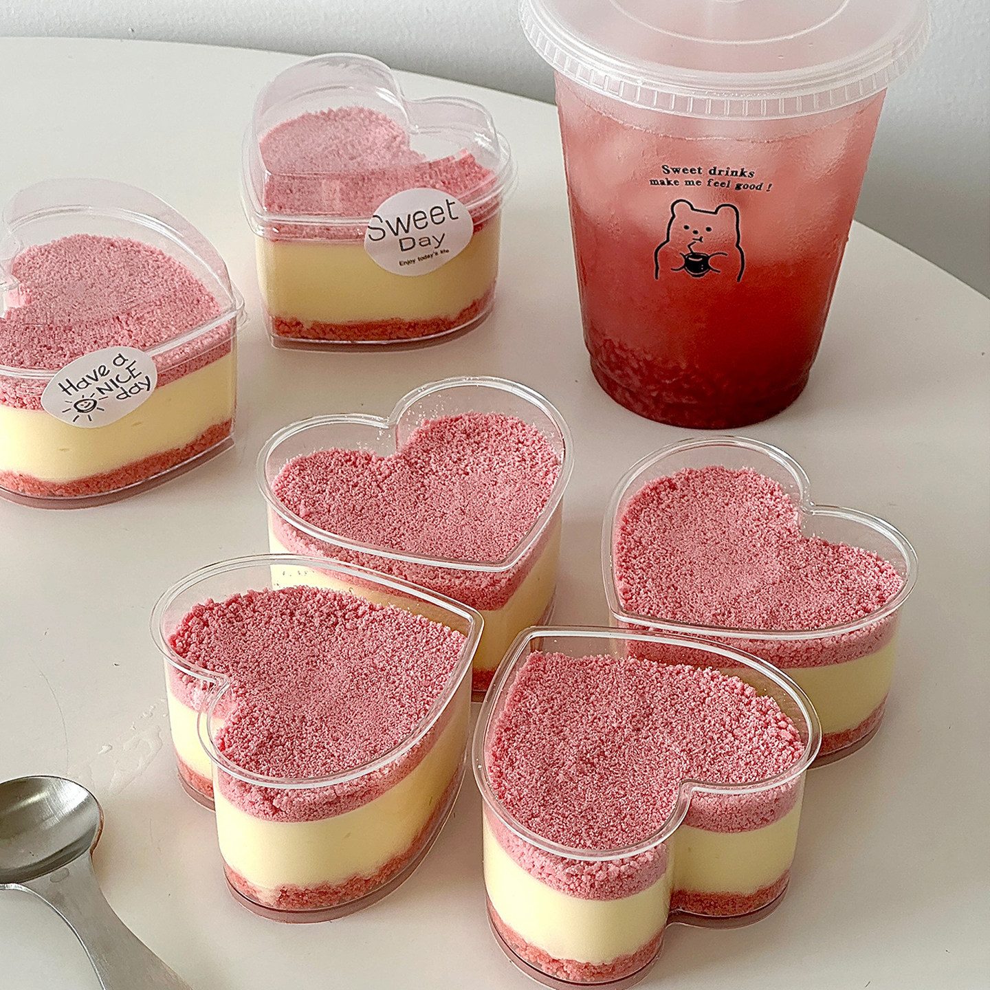 治愈系露营春游情人节mini爱心芝士蛋糕装饰透明爱心杯透明杯装扮,淘宝优惠券,粉丝福利购,淘宝优惠卷