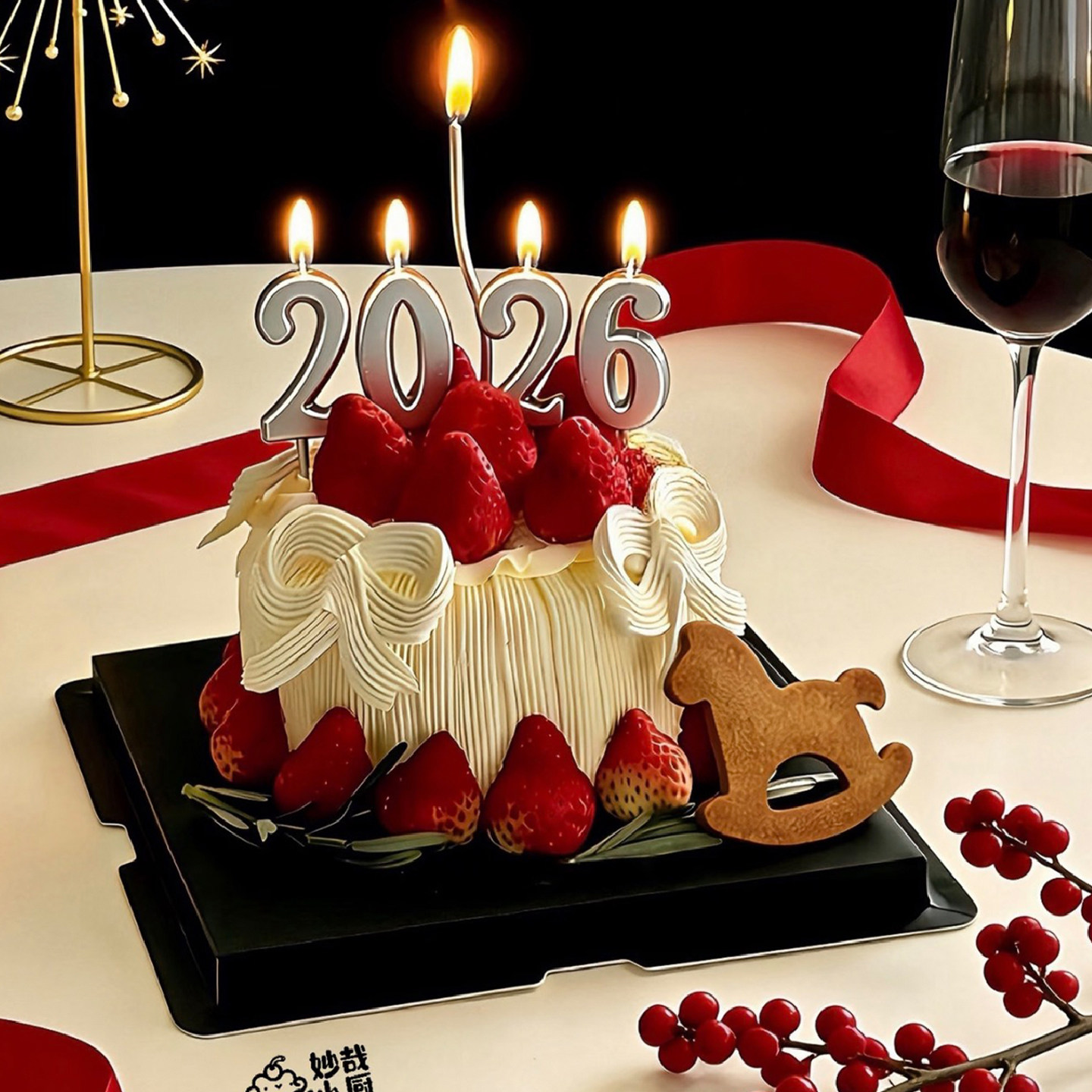 2026新年春节巧克力草莓蛋糕纸杯装饰米菲兔小马英文饼干DIY丝带,淘宝优惠券,粉丝福利购,淘宝优惠卷