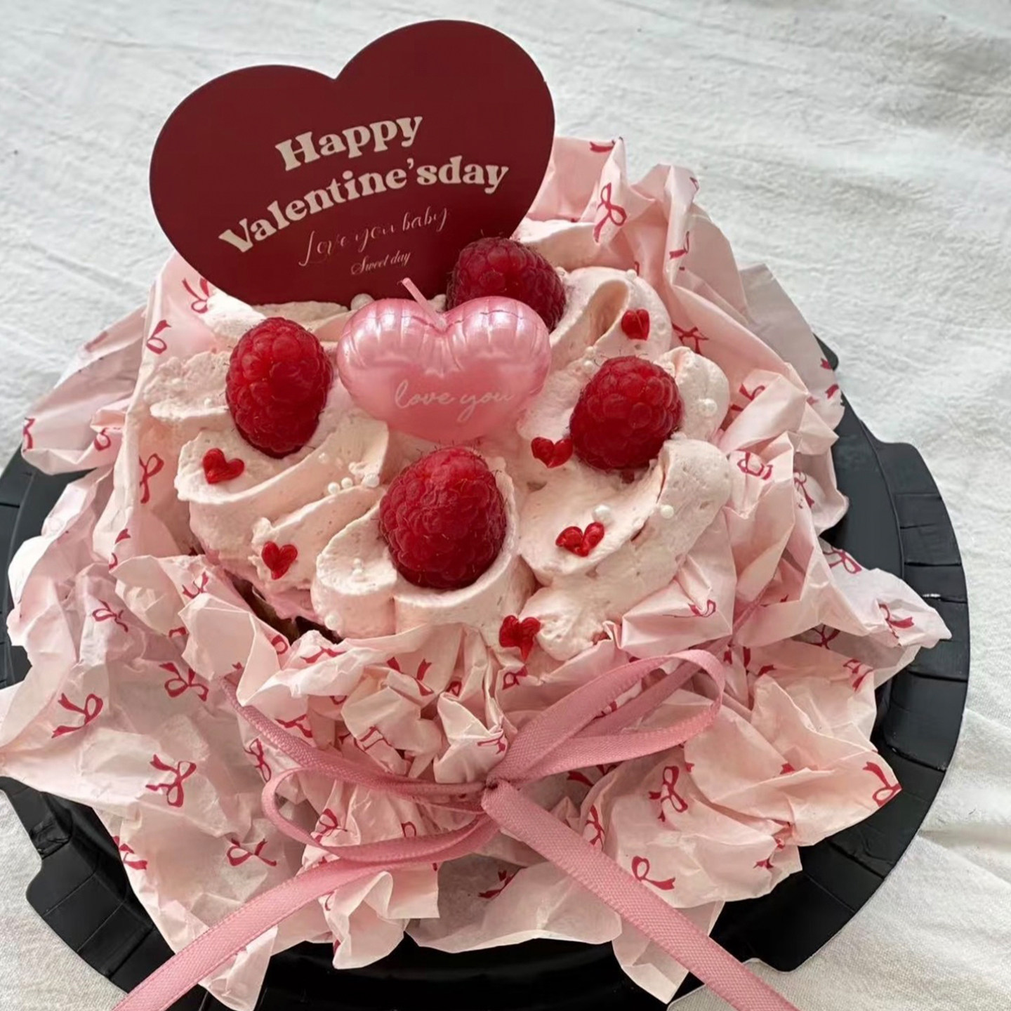 2.14情人节仪式感草莓巴斯克蛋糕装饰DIY花束蝴蝶结包装纸爱心卡,淘宝优惠券,粉丝福利购,淘宝优惠卷