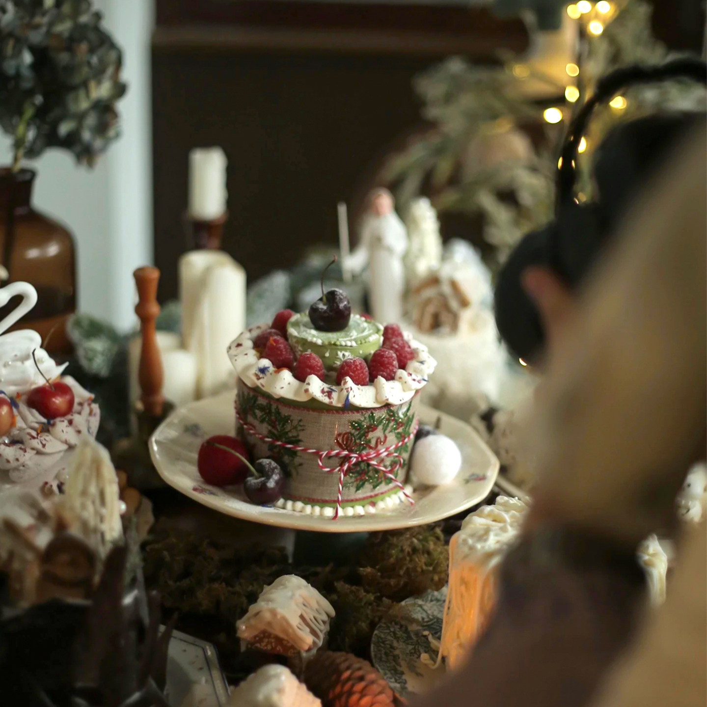 2025圣诞节主题草圈织带围边蛋糕装饰苹果草莓巴斯克圣诞花环装扮,淘宝优惠券,粉丝福利购,淘宝优惠卷