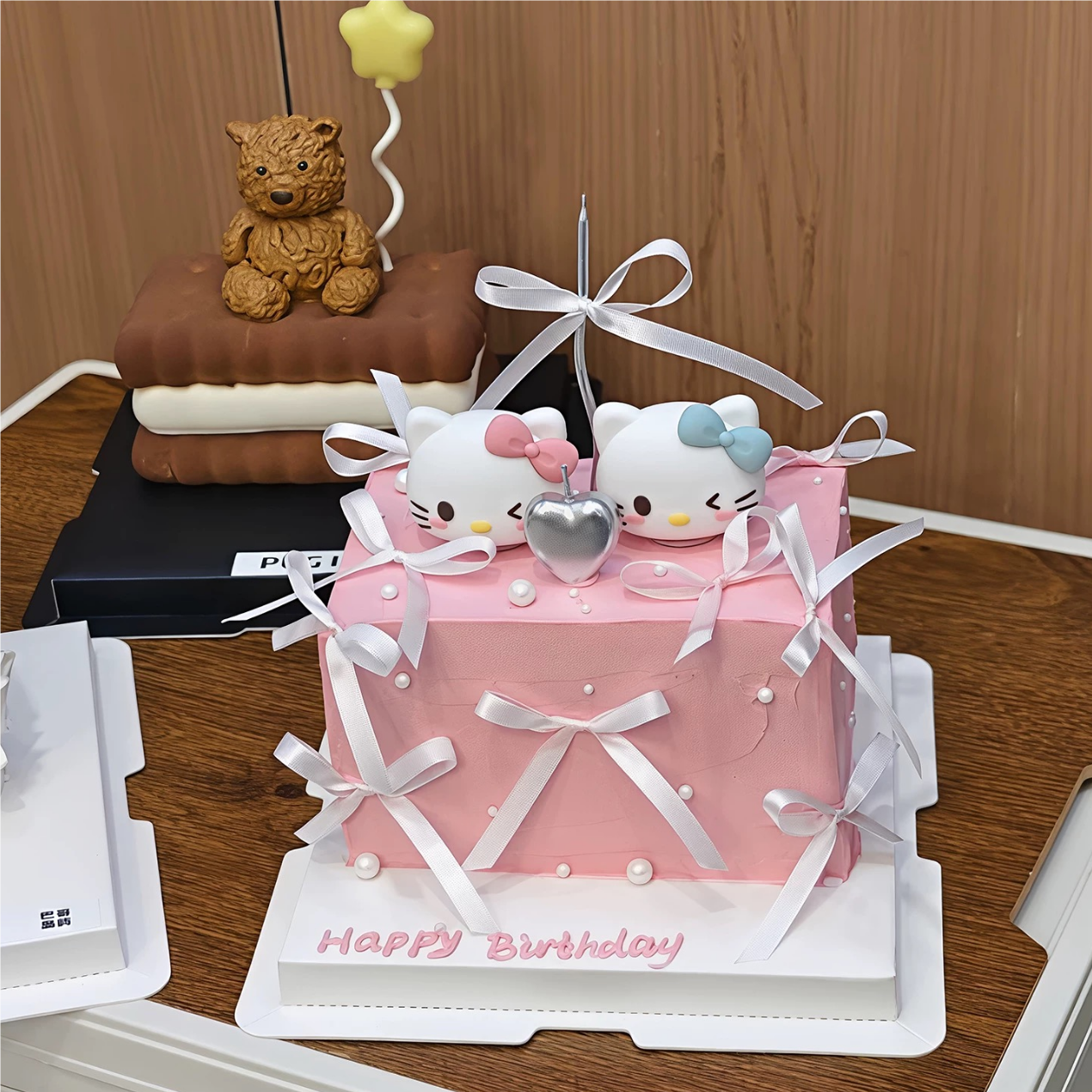 浪漫2.14情人节情侣KT猫蛋糕装饰蝴蝶结猫头DIY丝带气球爱心蜡烛,淘宝优惠券,粉丝福利购,淘宝优惠卷