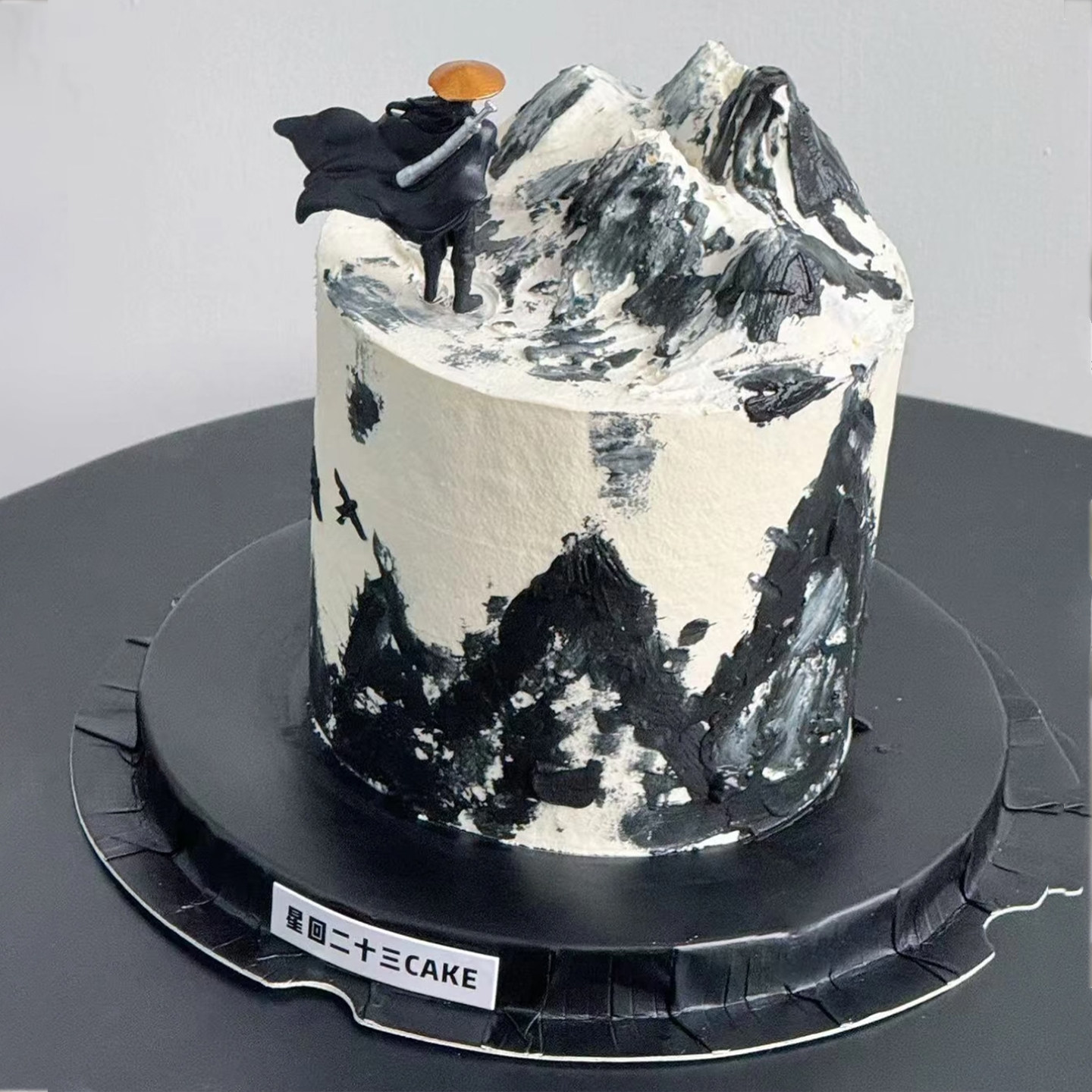 国风水墨系大侠剑客武侠蛋糕装饰男士生日裱花山水微景观甜品摆件,淘宝优惠券,粉丝福利购,淘宝优惠卷