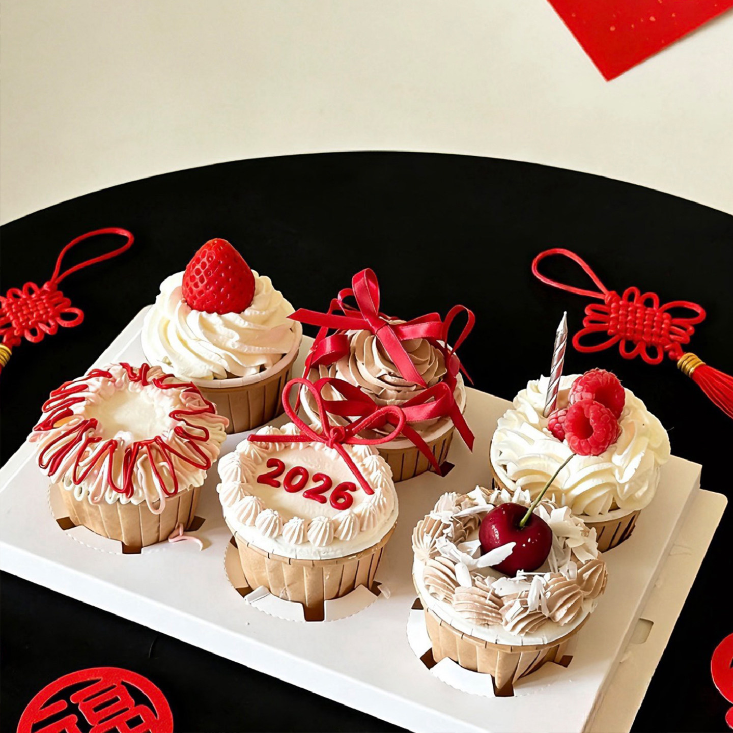 2026新年春节巧克力草莓蛋糕纸杯装饰米菲兔小马英文饼干DIY丝带,淘宝优惠券,粉丝福利购,淘宝优惠卷