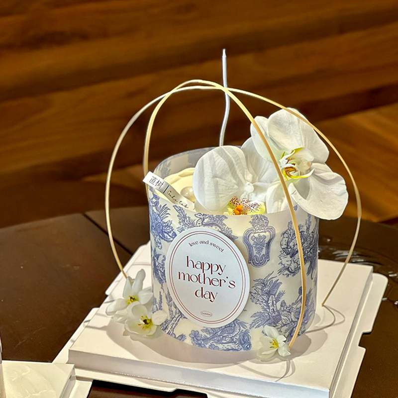 复古母亲节蝴蝶兰蛋糕装饰青花瓷围边英文贴纸diy蝴蝶结丝带装扮,淘宝优惠券,粉丝福利购,淘宝优惠卷