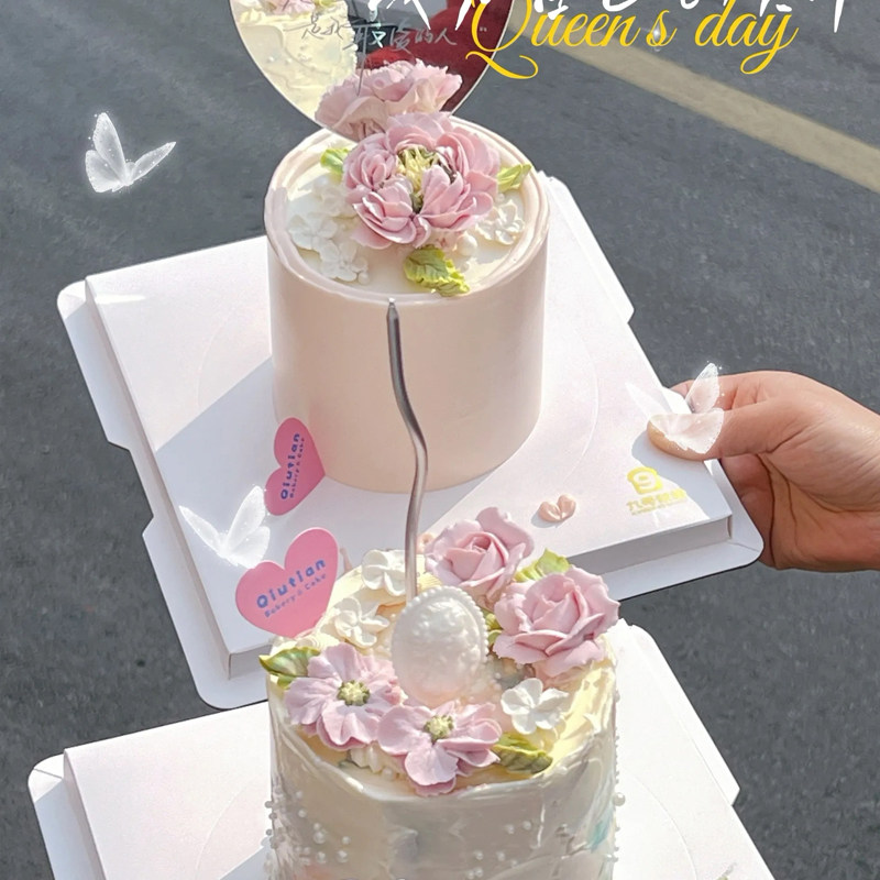3.8妇女节鲜花蛋糕装饰格桑花硅胶模具亚克力镜面爱心摆件送妈妈,淘宝优惠券,粉丝福利购,淘宝优惠卷