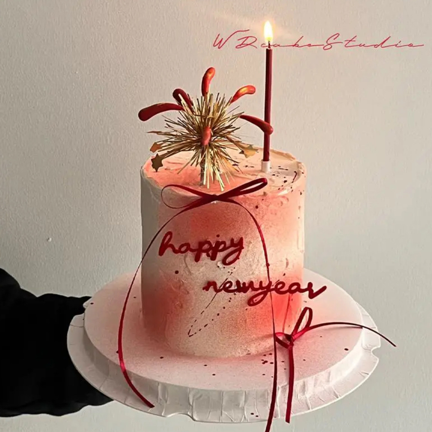 2026新年跨年除夕礼花雨丝蛋糕装饰英文亚克力插件DIY蝴蝶结丝带,淘宝优惠券,粉丝福利购,淘宝优惠卷