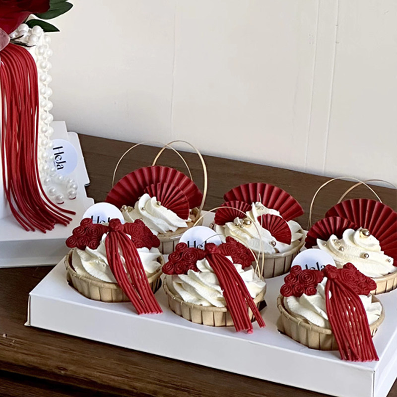 简约新中式蝴蝶兰甜品台纸杯蛋糕装饰吾家有喜结婚订婚宴扇子模具,淘宝优惠券,粉丝福利购,淘宝优惠卷