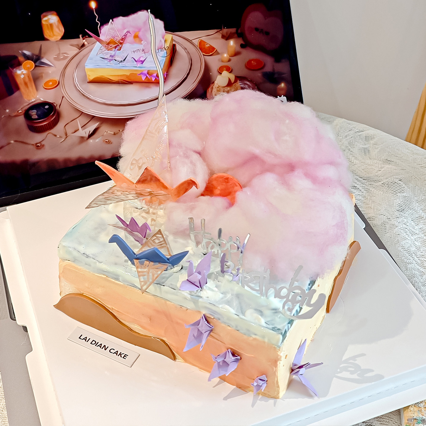 浪漫恋与深空夏以昼生日蛋糕装饰创意DIY云朵云层手工千纸鹤插件,淘宝优惠券,粉丝福利购,淘宝优惠卷