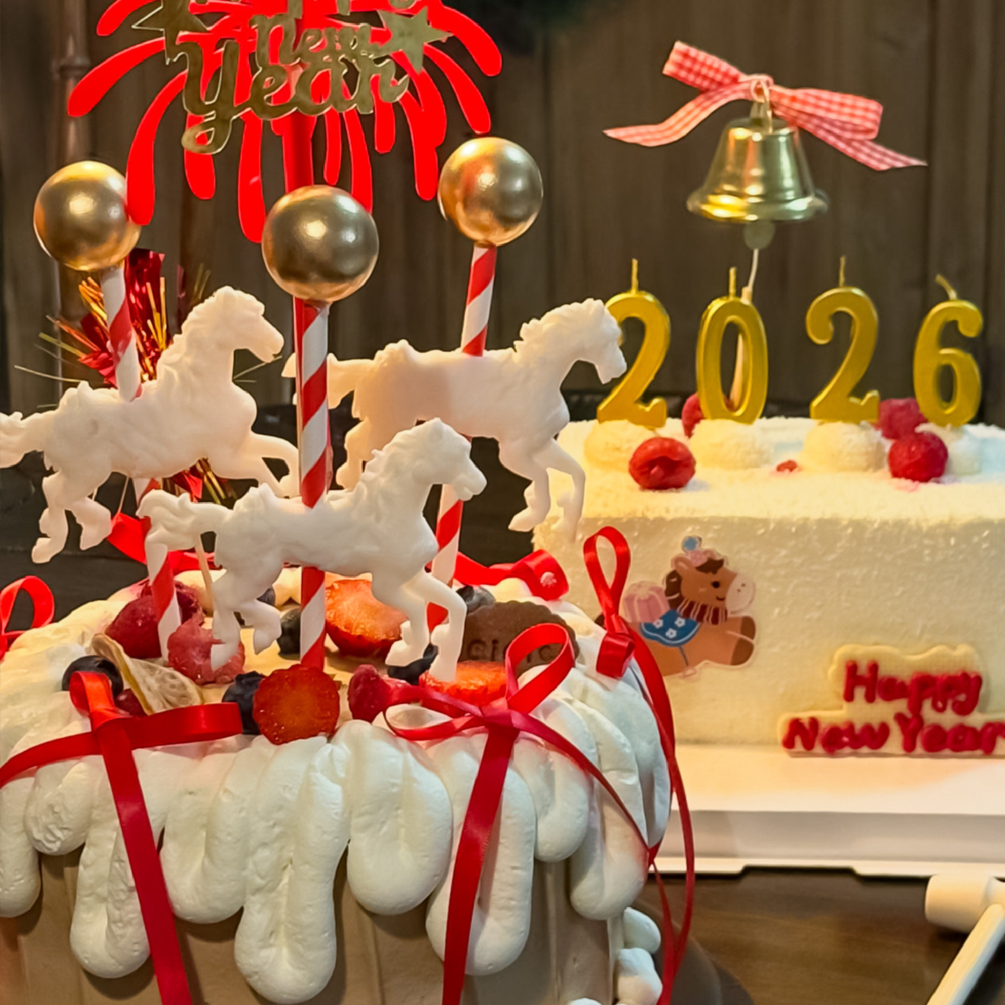 2026新年马年元旦除夕礼花数字蜡烛蛋糕装饰飞马木马模具DIY丝带,淘宝优惠券,粉丝福利购,淘宝优惠卷