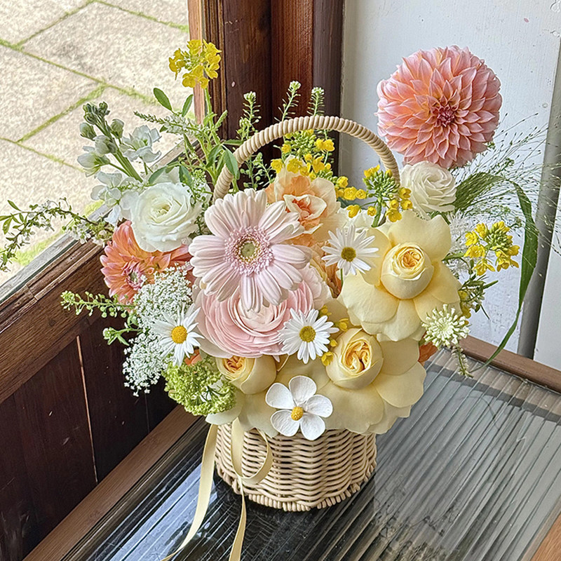 春天母亲节藤编鲜花手提花篮高级感妈妈节牛皮盒花束奶茶礼盒贺卡,淘宝优惠券,粉丝福利购,淘宝优惠卷