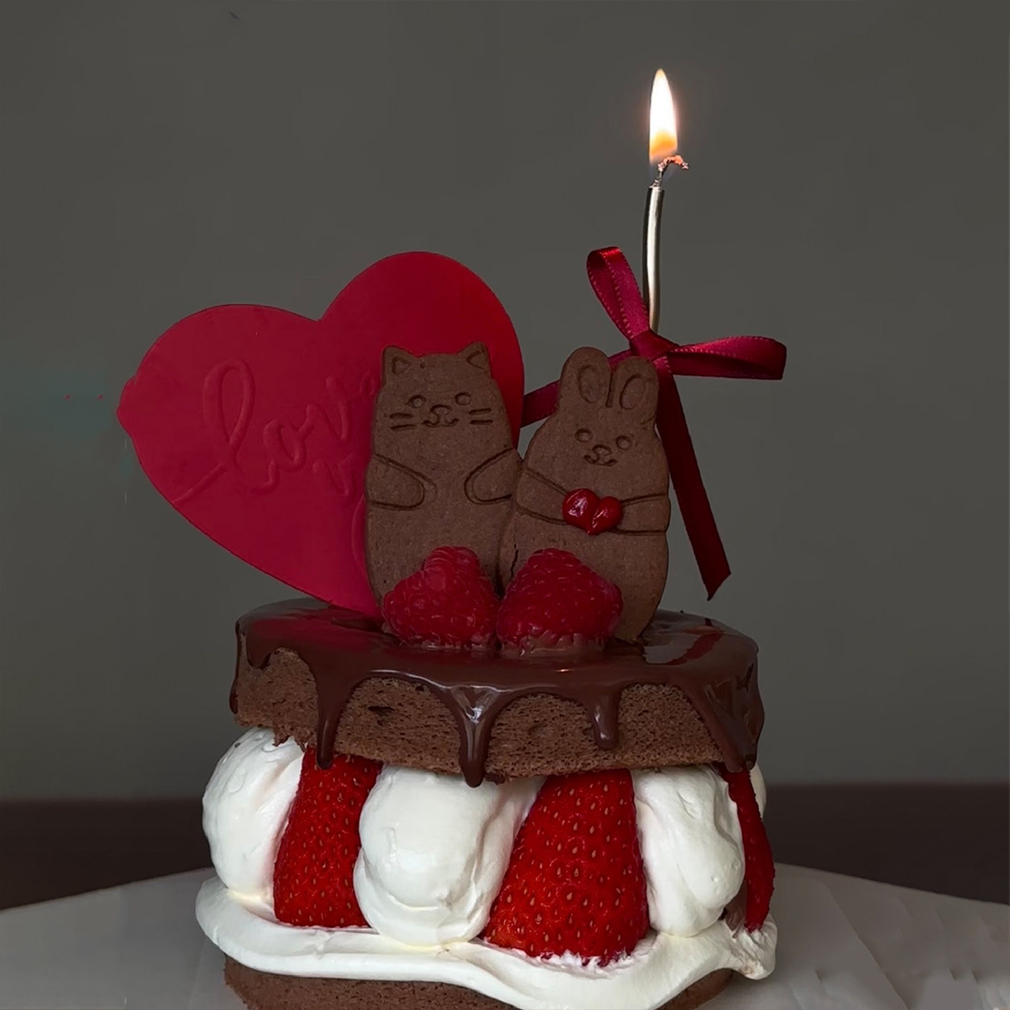 2.14情人节情侣熊兔饼干巧克力草莓夹心蛋糕装饰爱心印花DIY丝带,淘宝优惠券,粉丝福利购,淘宝优惠卷