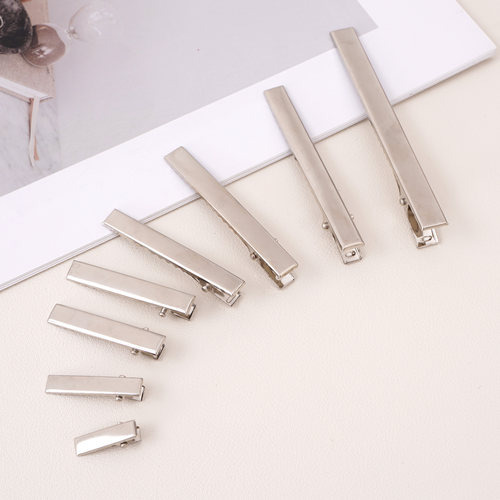 简约方夹鸭嘴夹diy手工带齿细窄加厚弹簧夹铁质发夹饰品材料配件 - 图0