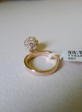 75C-20小号16.5号镶钻球球女士戒指内径1.65CM