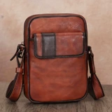 Ретро мужская барсетка, кожаная небольшая сумка, сумка через плечо, сумка на одно плечо, воловья кожа, из натуральной кожи