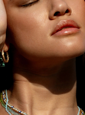 官同款 42cm出口余CH挪威小熊夏季渐变珠项链